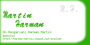 martin harman business card